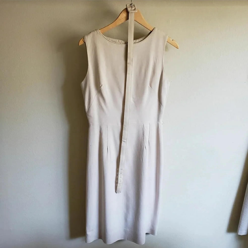 1950s Vintage Pencil Dress Belt Set in Beige Stone or Taupe Miss Ruth - Picture 2 of 7